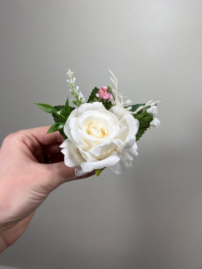 Wedding Bouquet Dusty Blue Bridal Rustic Wedding White Bouquet Wild Flower Dusty Rose Light Blue Sky Eucalyptus Flower Ivory Artificial