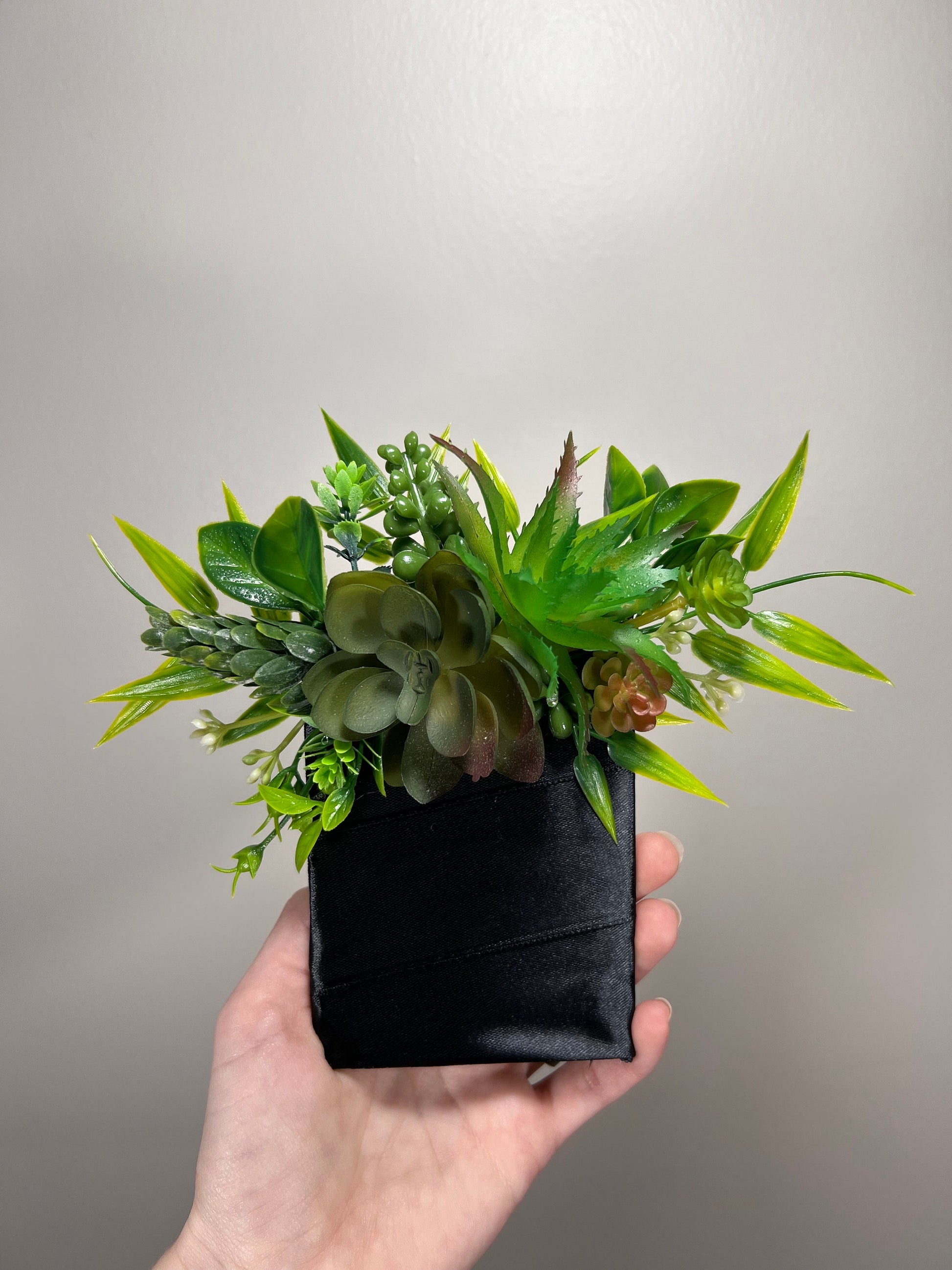 Succulent Pocket Boutonniere Wedding Groom Boutonnière Succulent Square Groomsmen Pocket Boutonniere Green Wedding Rustic Artificial Flower