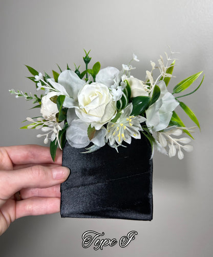 Wedding Pocket Boutonniere White Groom Boutonnière Ivory Square Groomsmen Pocket Boutonniere Wedding White Boutonniere Baby Breath