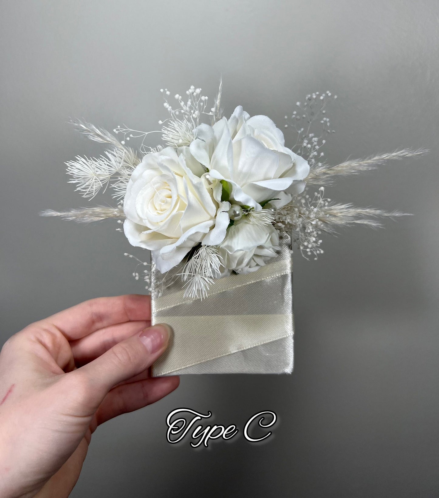 White Pocket Boutonniere Wedding Groom Boutonnière Ivory Square Groomsmen Pocket Boutonniere Baby Breath Eucalyptus Ivory Artificial Flowers