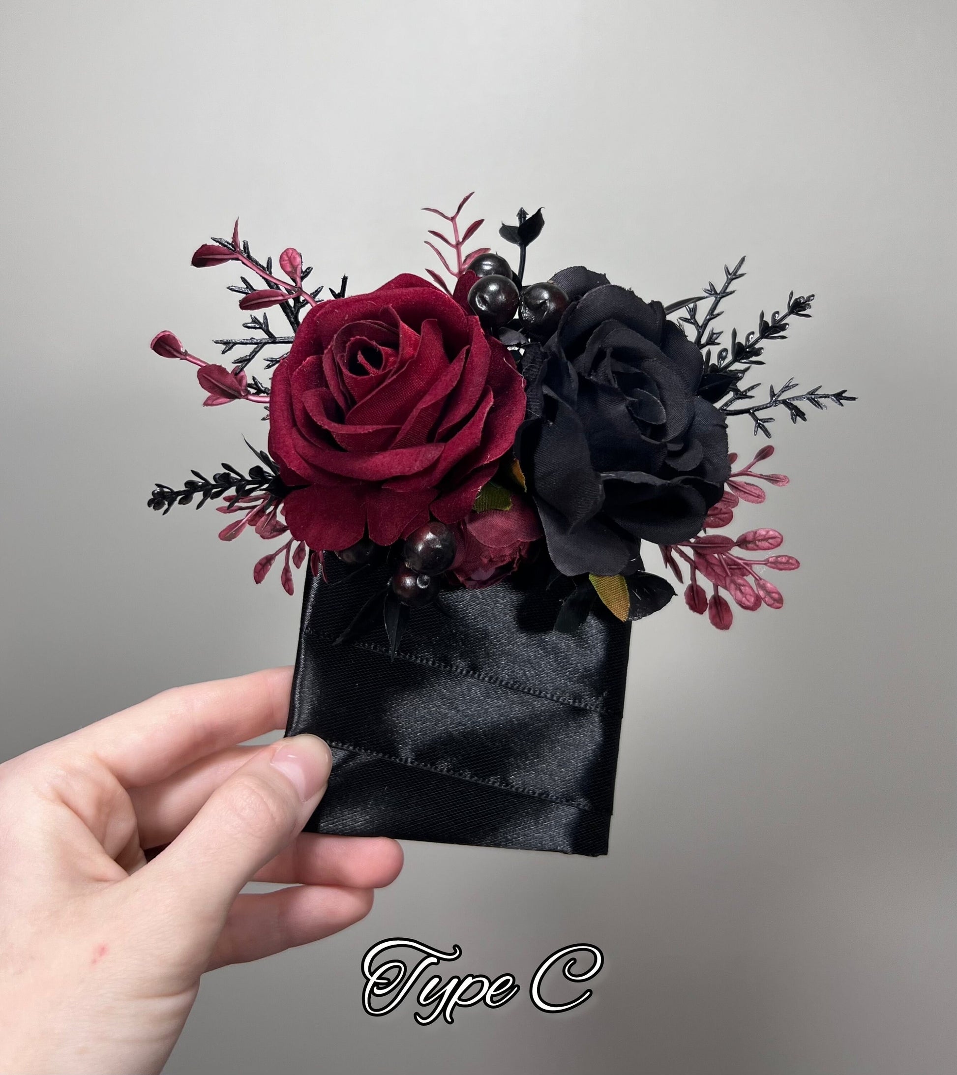 Black Pocket Boutonniere Wedding Groom Boutonnière Square Burgundy Groomsmen Halloween Dusty Rose Burgundy Black Gothic Artificial Flowers