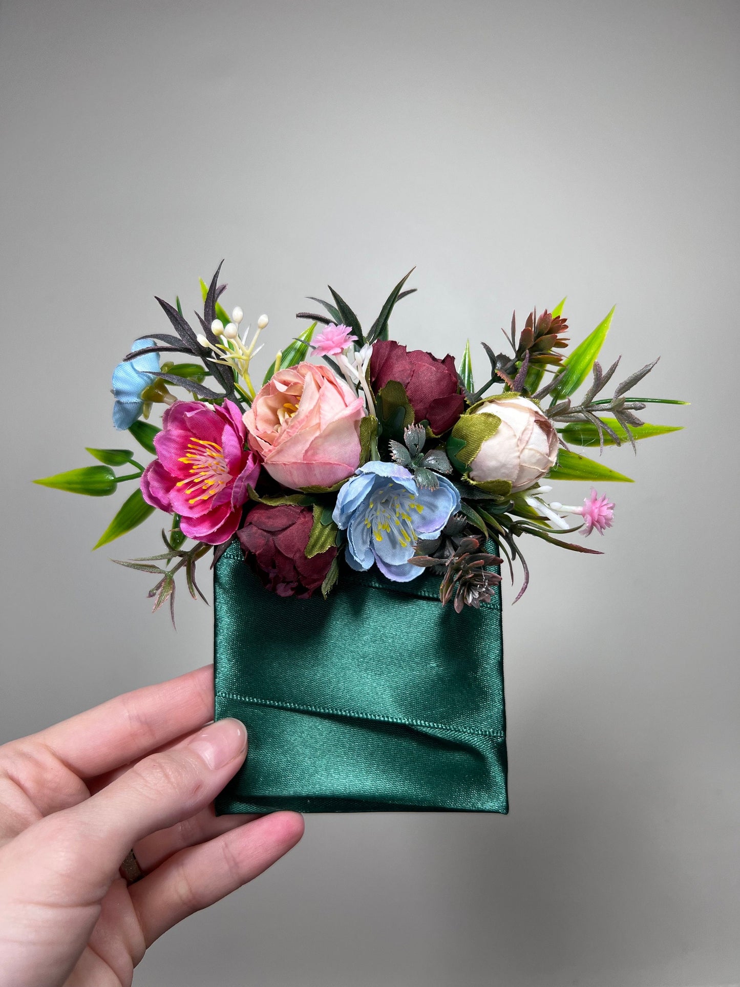 Wedding Pocket Boutonniere Groom Boutonnière Pink Square Groomsmen Pocket Boutonniere Blue Dusty Rose Rustic Jewel tone Artificial Flowers