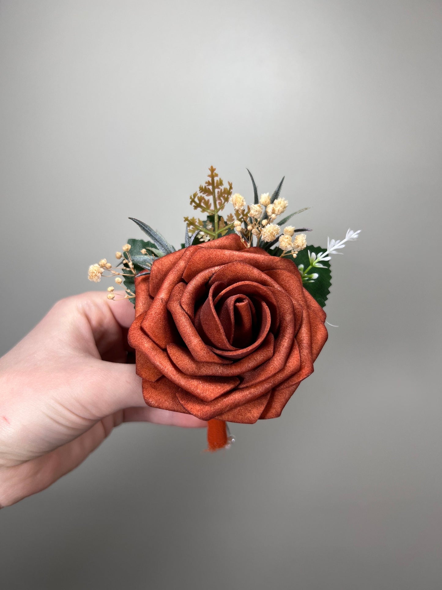 Dark Teal Boutonniere Wedding Groom Rust Orange Teal Boutonnière Burgundy Groomsmen Boutonnière Dark Teal Groom Artificial Flowers Foam