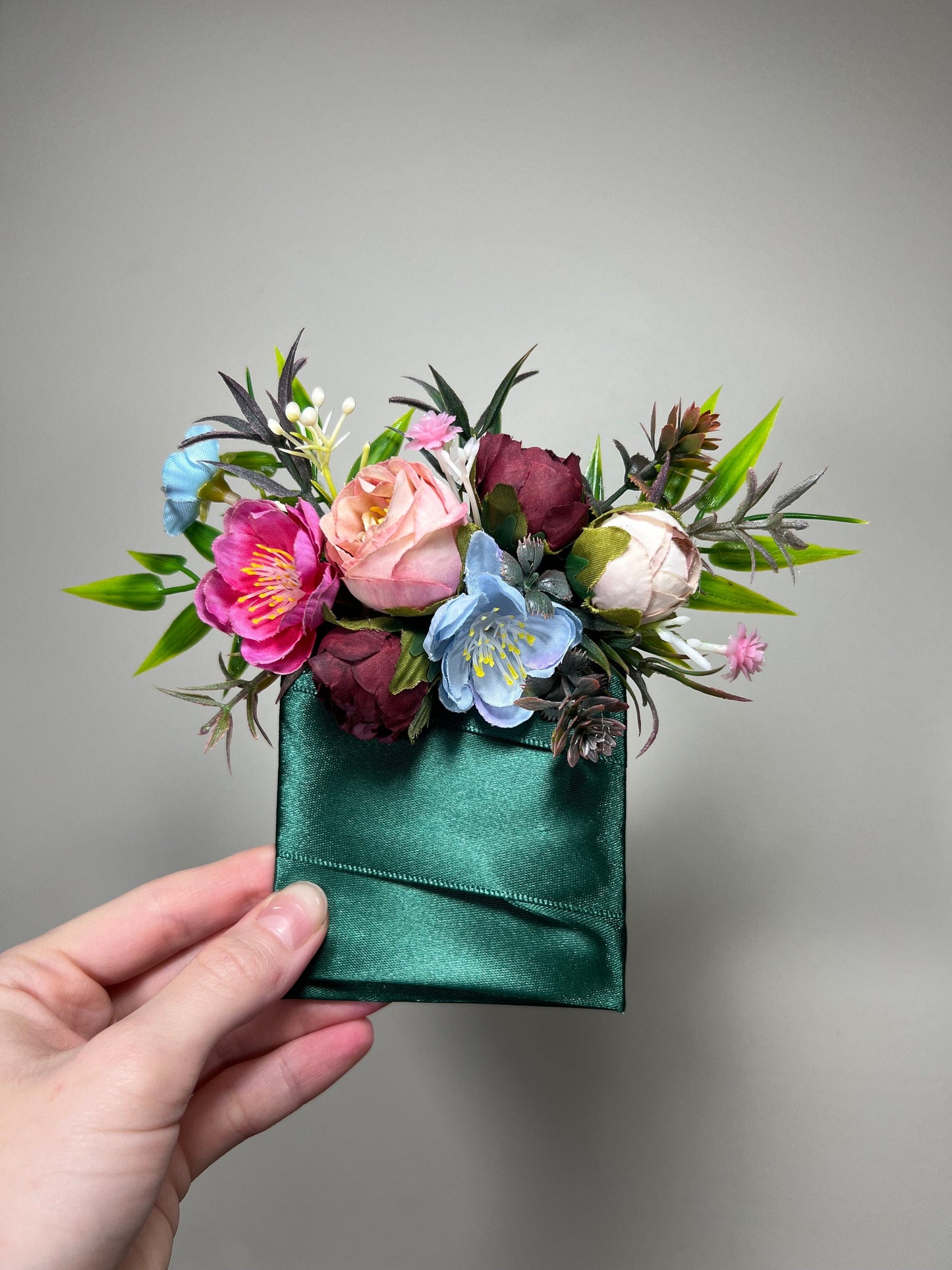 Wedding Pocket Boutonniere Groom Boutonnière Pink Square Groomsmen Pocket Boutonniere Blue Dusty Rose Rustic Jewel tone Artificial Flowers