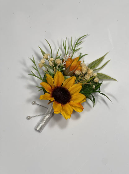 Sunflower Bouquet Wedding Boho Bridal Sunflower Wedding White Fall Decor Ivory Sunflower Bridesmaids Bouquet Pampas Grass Artificial Flowers
