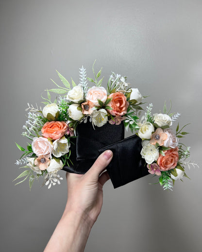 Wedding Pocket Boutonniere White Peach Groom Boutonnière Square Groomsmen Pink Wedding Pocket Boutonniere Coral Peach Artificial Flowers