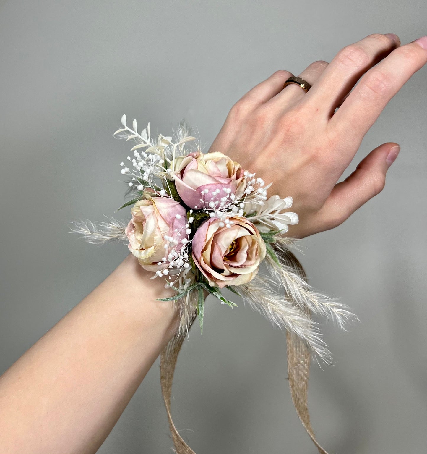 Corsage Wedding Dusty Rose Wrist Corsage Bridesmaids Dusty Rose Corsage Mom Corsage Accessories Artificial Flowers