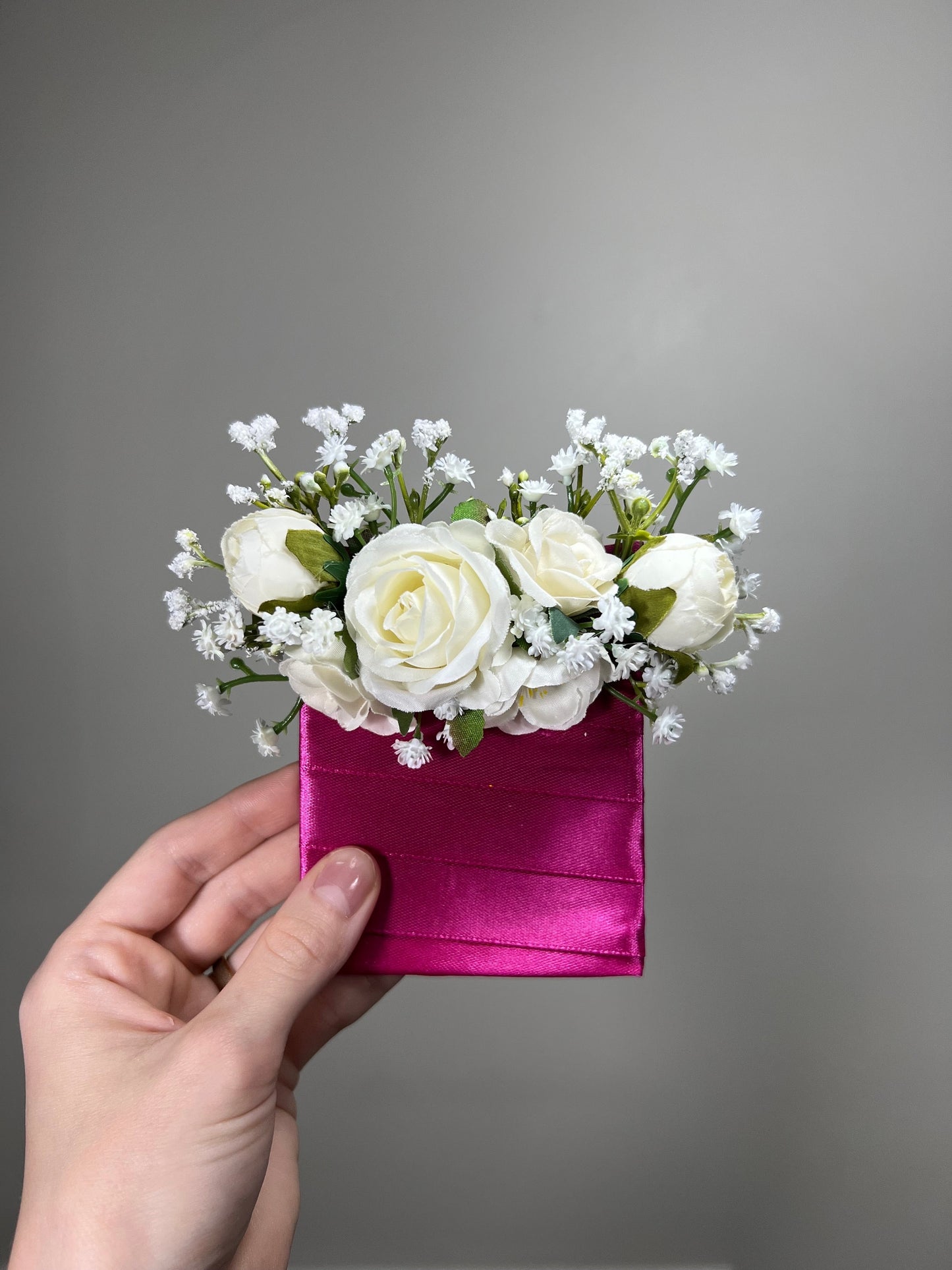 White Pocket Boutonniere Groom Boutonnière Ivory Square Groomsmen White Pocket Boutonniere Baby Breath Rustic Decor Artificial Flower