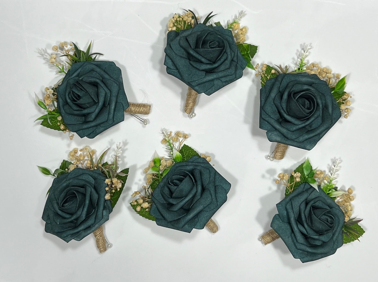 Dark Teal Corsage Wedding Groom Teal Corsage Mom Corsage Deep Teal Boutonniere Artificial Flowers