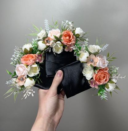 Wedding Pocket Boutonniere White Peach Groom Boutonnière Square Groomsmen Pink Wedding Pocket Boutonniere Coral Peach Artificial Flowers