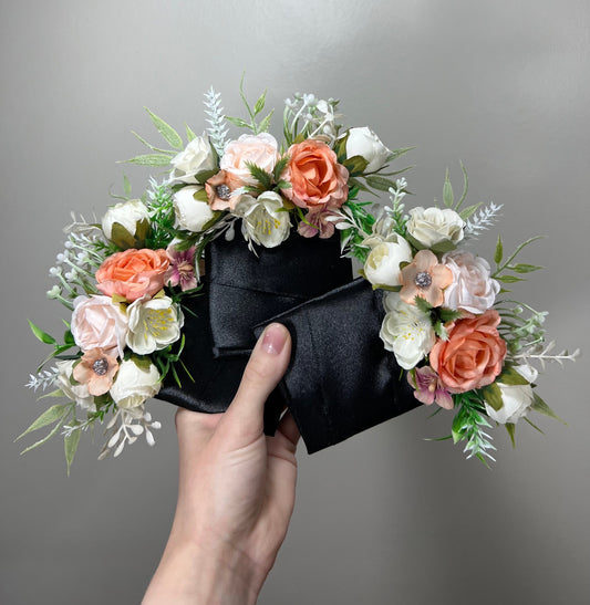 Wedding Pocket Boutonniere White Peach Groom Boutonnière Square Groomsmen Pink Wedding Pocket Boutonniere Coral Peach Artificial Flowers