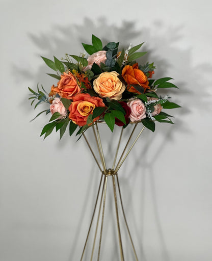 Wedding White Centerpiece Orange Terracotta Centerpiece Table Flower Ball Barrel Ivory Wiskey Stand Burgundy Artificial Flower