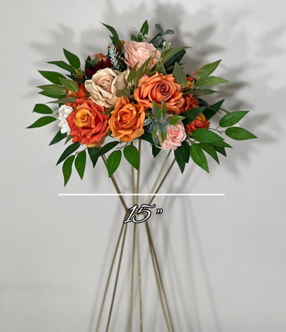 Wedding Orange Centerpiece Peach Terracotta Centerpiece Table Flower Ball Barrel Ivory Wiskey Stand Burgundy Artificial Flower