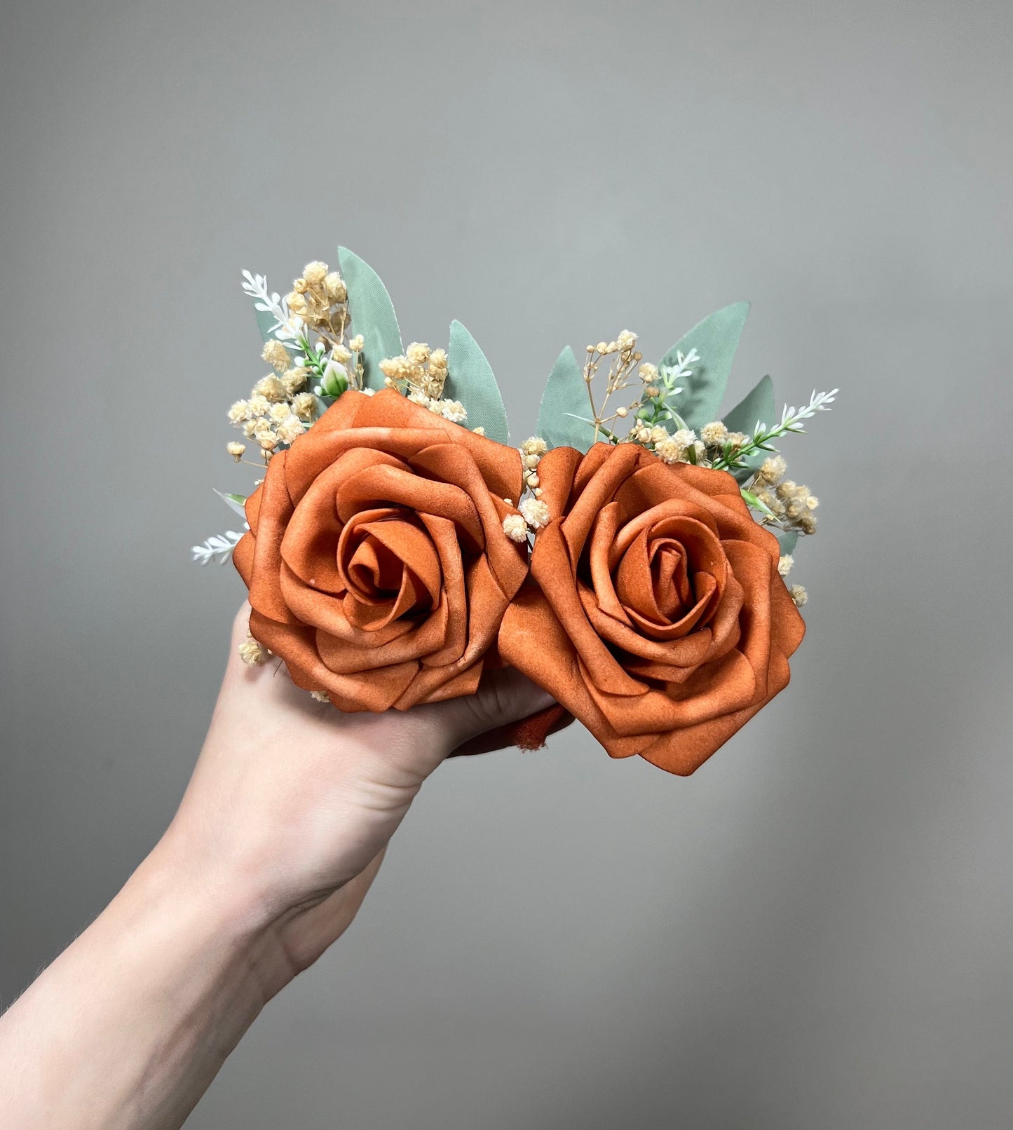 Terracotta Boutonniere Wedding Groom Burnt Orange Boutonnière Terracotta Groomsmen  Boutonniere Rust Orange Groom Artificial Flowers