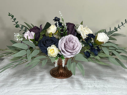 Wedding Centerpiece Purple Table Ivory Decor White Centerpiece Navy Blue Wedding Table Centerpiece Plum Lavender Artificial Flower