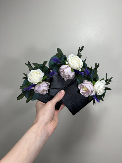 Wedding Pocket Boutonniere White Purple Groom Boutonnière Square Groomsmen Wedding Purple Rustic Artificial Flower Lavender Boutonnière