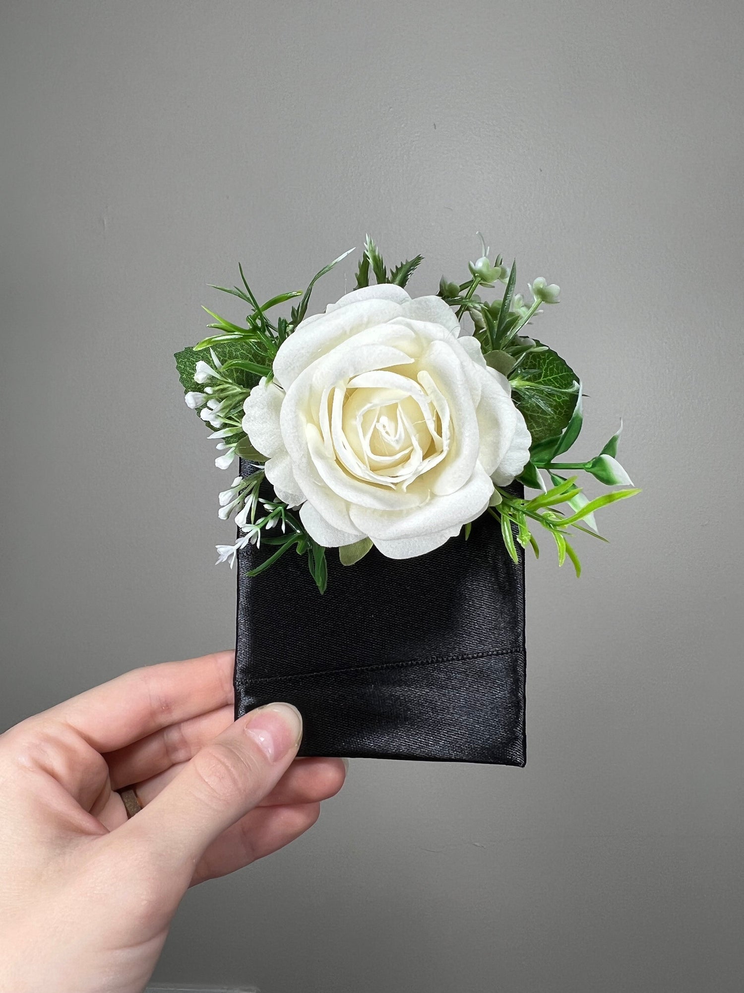 Wedding Pocket Boutonniere White Groom Boutonnière Ivory Square Groomsmen Pocket Boutonniere Wedding Ivory Rustic Artificial Flowers