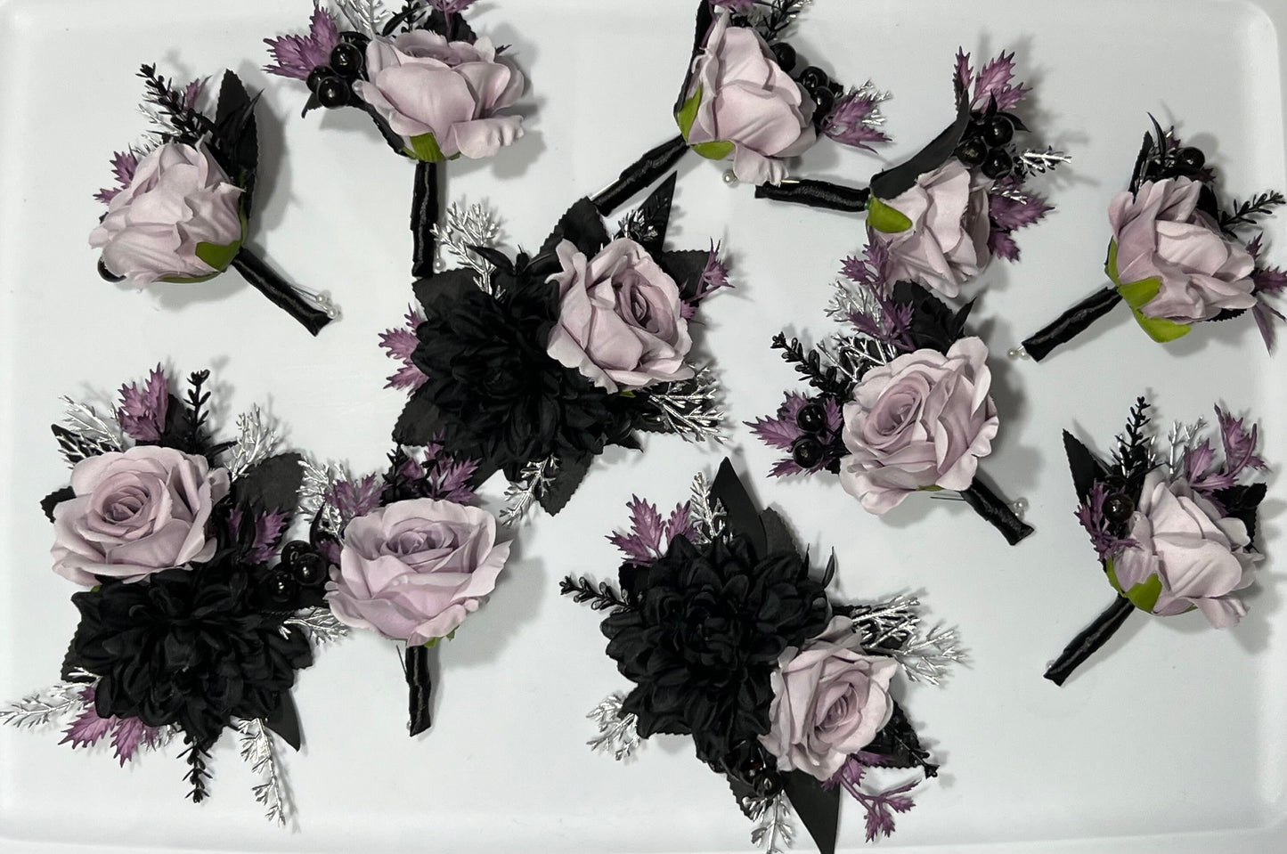 Wedding Bouquet Black Purple Bridal Gothic Bouquet Black Dark Purple Bridesmaids Bouquet Black Purple Calla Lily Gold Artificial Flower