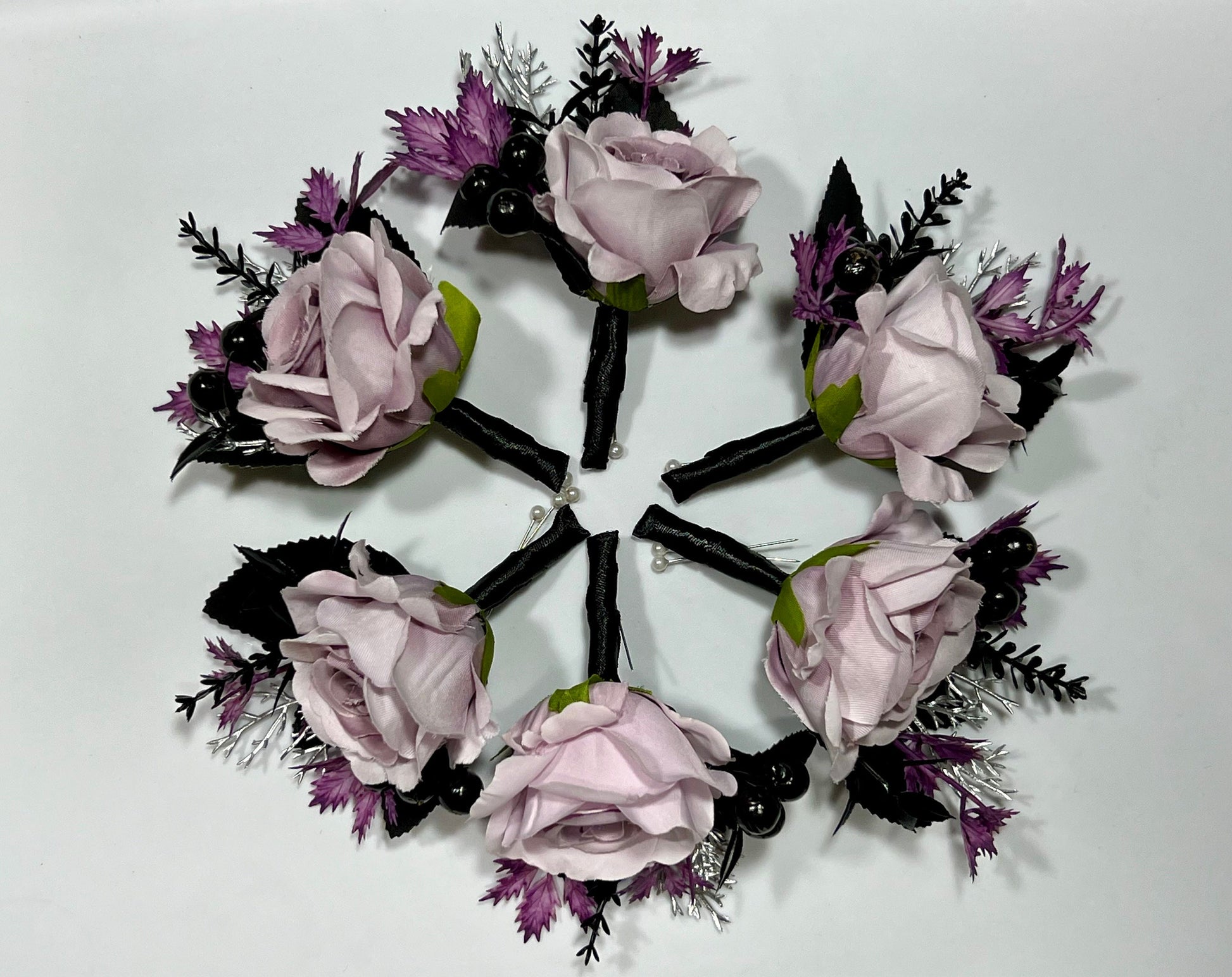 Wedding Bouquet Black Purple Bridal Gothic Bouquet Black Dark Purple Bridesmaids Bouquet Black Purple Calla Lily Gold Artificial Flower