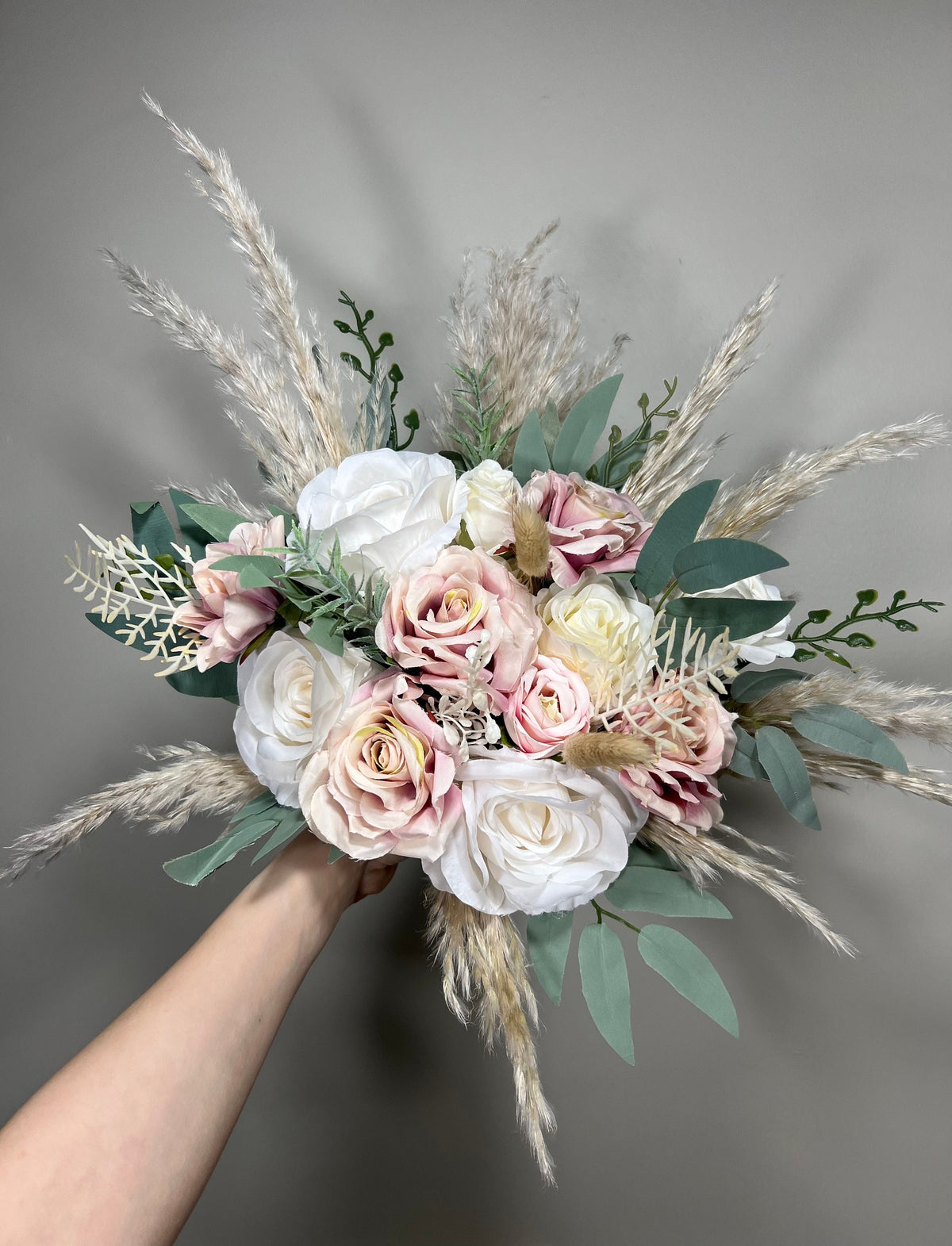 Wedding Dusty Rose Bouquet Bridal White Boho Dusty Rose Bouquet Pampas Grass Bridesmaids Bouquet Pink Greenery Ivory Mauve Artificial Reddit