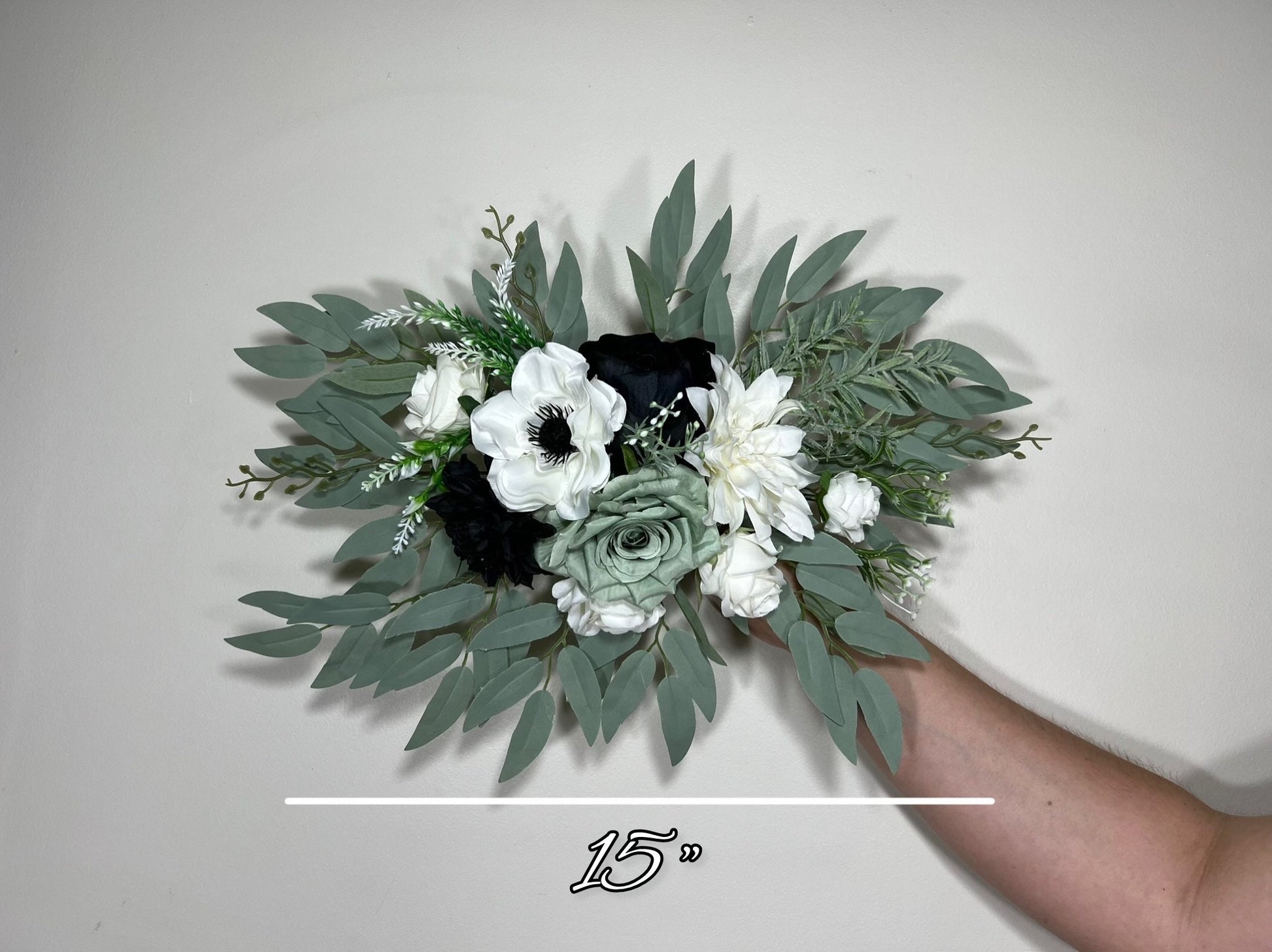 Dusty Sage Bouquet Bridal White Sage Green Bridesmaids Bouquet Anemone Ivory Black Green Bouquet Sage Artificial Flower Reddit