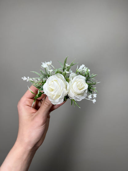 White Boutonniere Magnetic Holder Pocket Insert Replacement Alternative Groom Wedding Groomsmen Boutonnière Magnet Clip Ivory Artificial