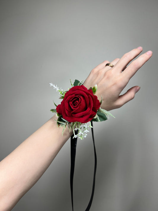 Red Corsage Wedding Wrist Corsage Red Bridesmaids Burgundy Corsage Pine Cone Winter Christmas Red Corage Artificial Flowers Reddit
