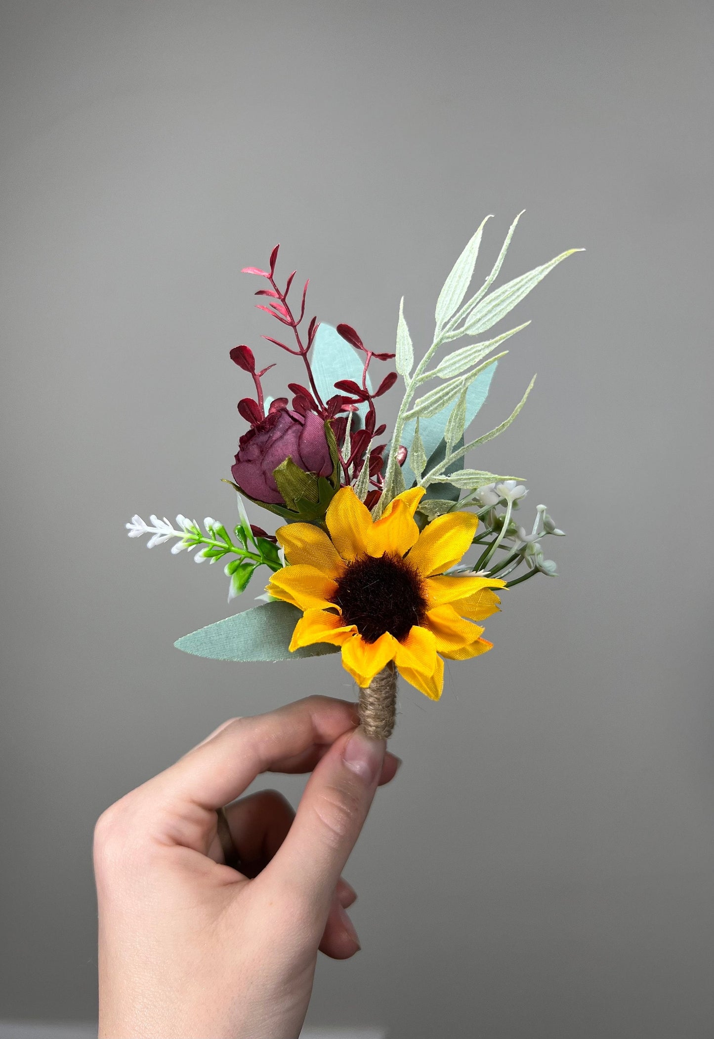 Sunflower Corsage Burgundy Wedding Boutonniere Subflower Corsage Mom Bridesmaids Corsage Boutonnière Groom Sunflower Fall Artificial Flower