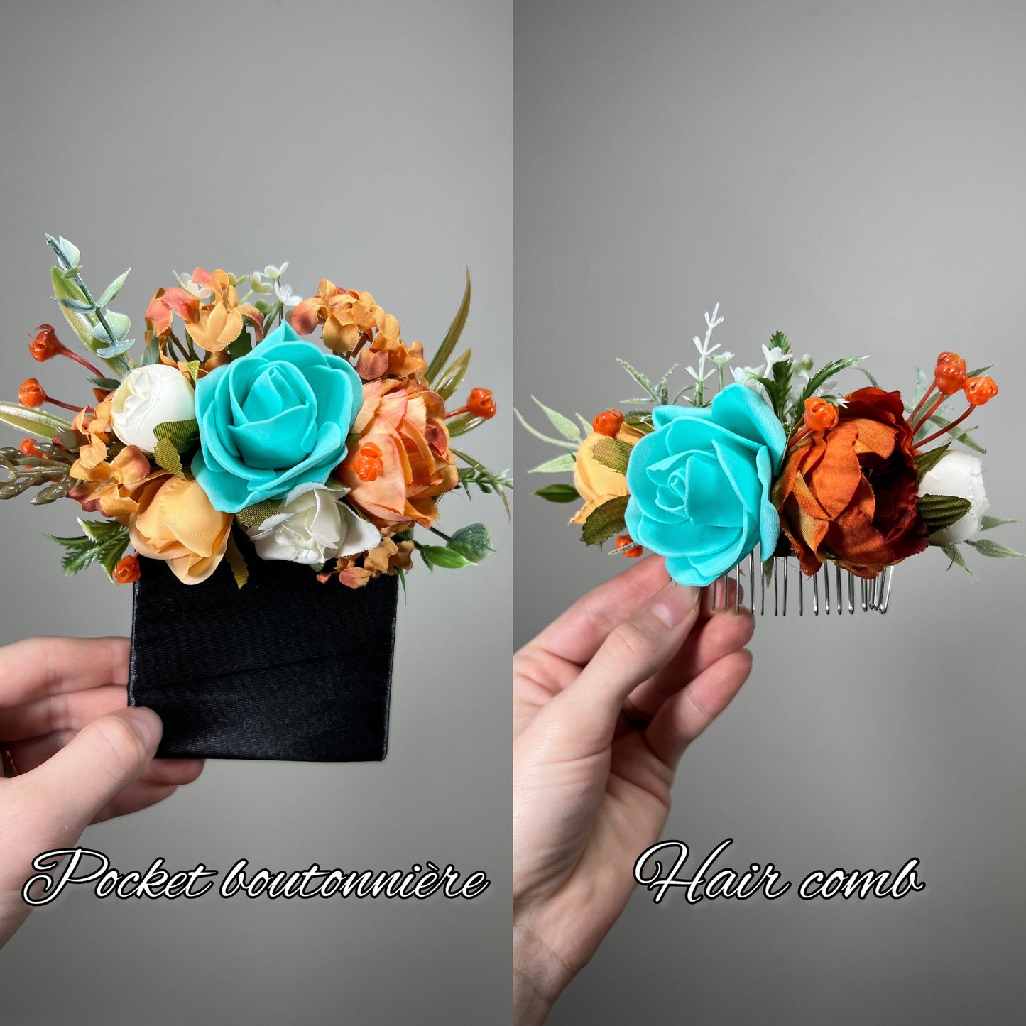 Wedding Turquoise Bouquet Terracotta Boho Bridal Rust Wedding Teal Cascading Bouquet Burnt Orange Teal Decor Artificial Flower Fall