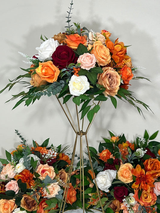 Wedding White Centerpiece Orange Terracotta Centerpiece Table Flower Ball Barrel Ivory Wiskey Stand Burgundy Artificial Flower