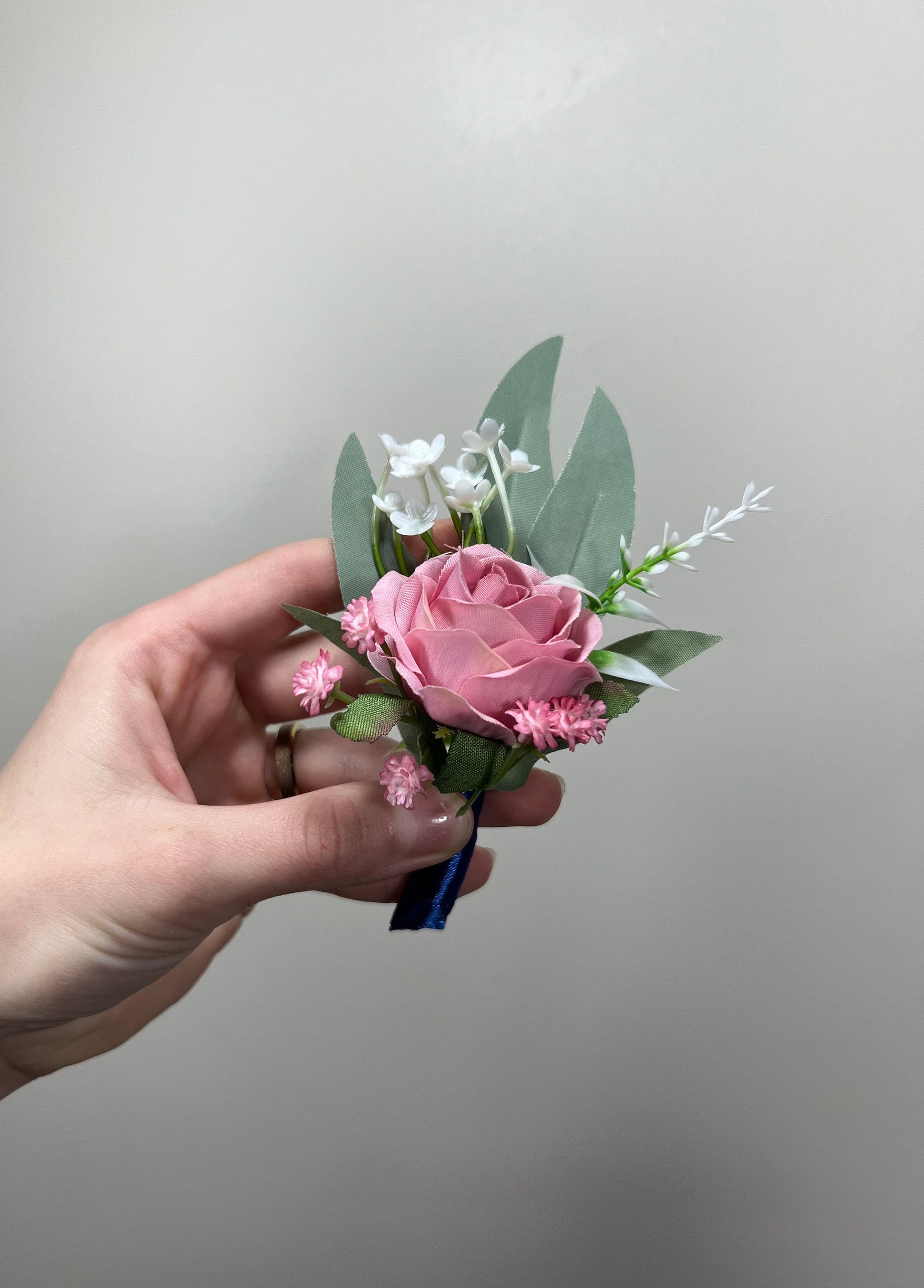 Pink Boutonnière Wedding Wrist Corsage Fuchsia Bridesmaids Corsage Viva Magenta Boutonniere Pink Corsage Dusty Rose Artificial Flowers