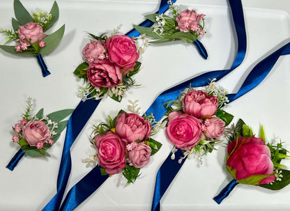 Wedding Fuchsia Bouquet Bridal Viva Magenta Bridesmaids Bouquet Hot Pink Deep Pink Neon Pink Bouquet White Artificial Flower Ivory