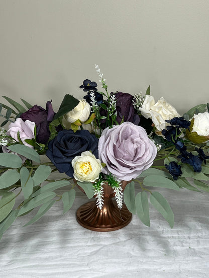 Wedding Centerpiece Purple Table Ivory Decor White Centerpiece Navy Blue Wedding Table Centerpiece Plum Lavender Artificial Flower