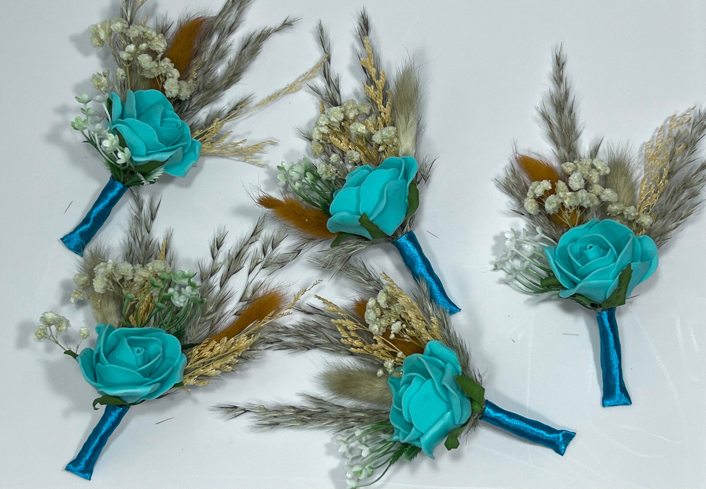 Boutonniere Turquoise Wedding Groom Teal Boutonnière Terracotta Orange Groomsmen Blue Boutonnière Rust Groom Aque Blue Artificial Flowers