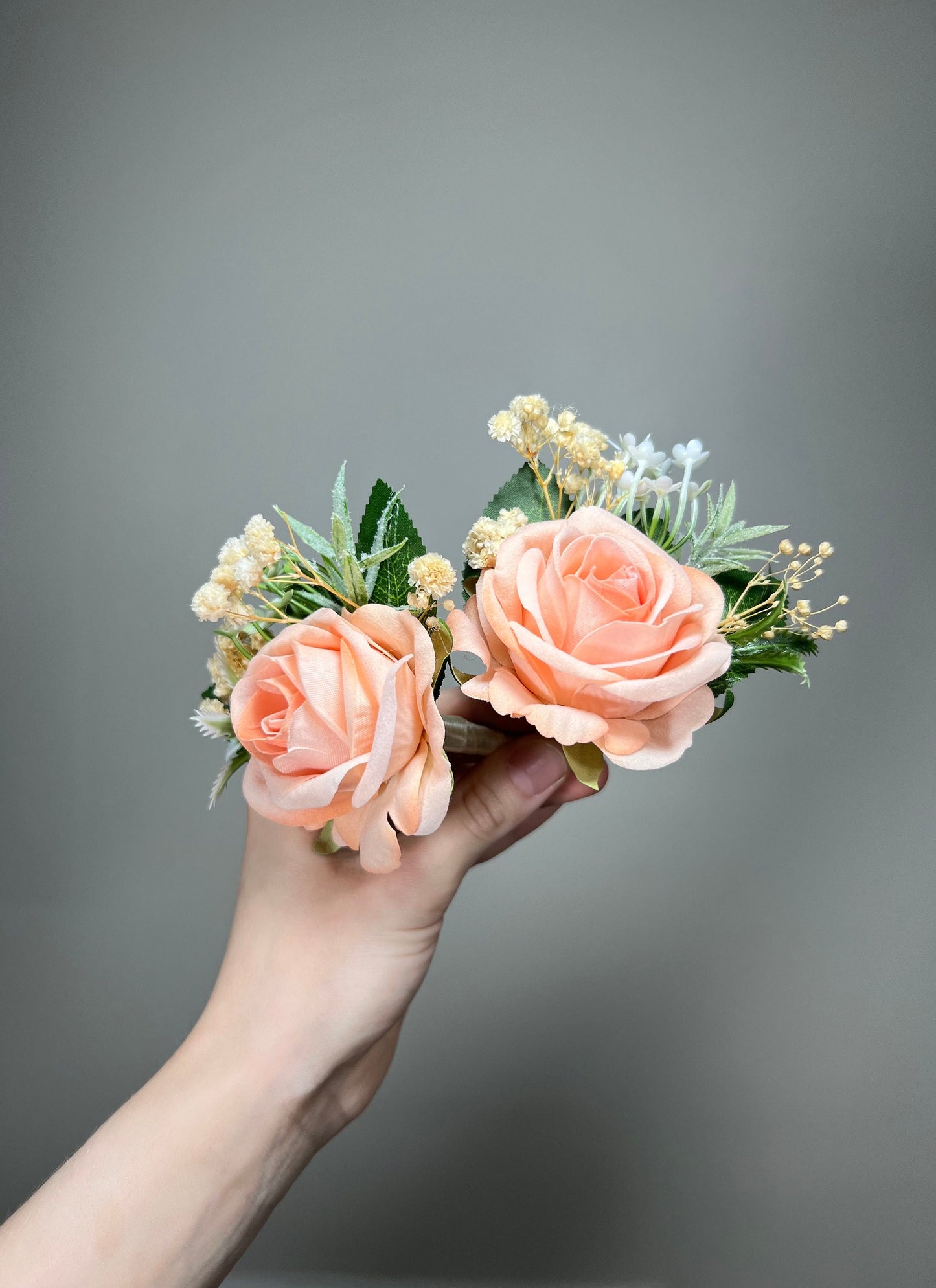 Peach Boutonniere Groom Coral Boutonnières Groomsmen Peach Boutonniere Blush Baby Breath Pink Artificial Flower