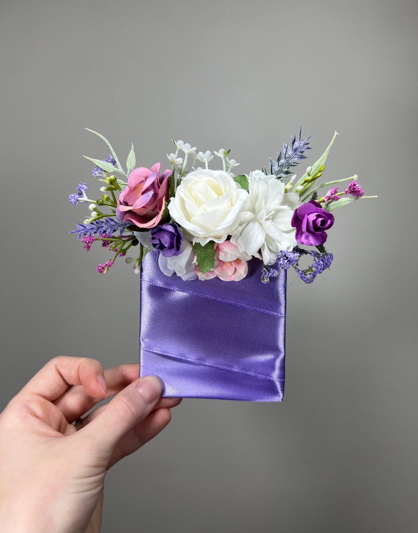 Purple Pocket Boutonniere Wedding Pink Groom White Lilac Boutonnières Groomsmen Square Boutonnière Pocket Lavender Artificial Flower