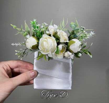 Wedding Pocket Boutonniere White Groom Boutonnière Ivory Square Groomsmen Pocket Boutonniere Wedding White Boutonniere Baby Breath