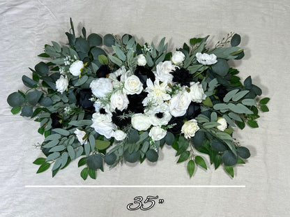 Anemone White Arch Arrangement Wedding Arbor Arrangement Black and White Arch Arrangement White Ivory Corner Flower Arrangement Black Reddit