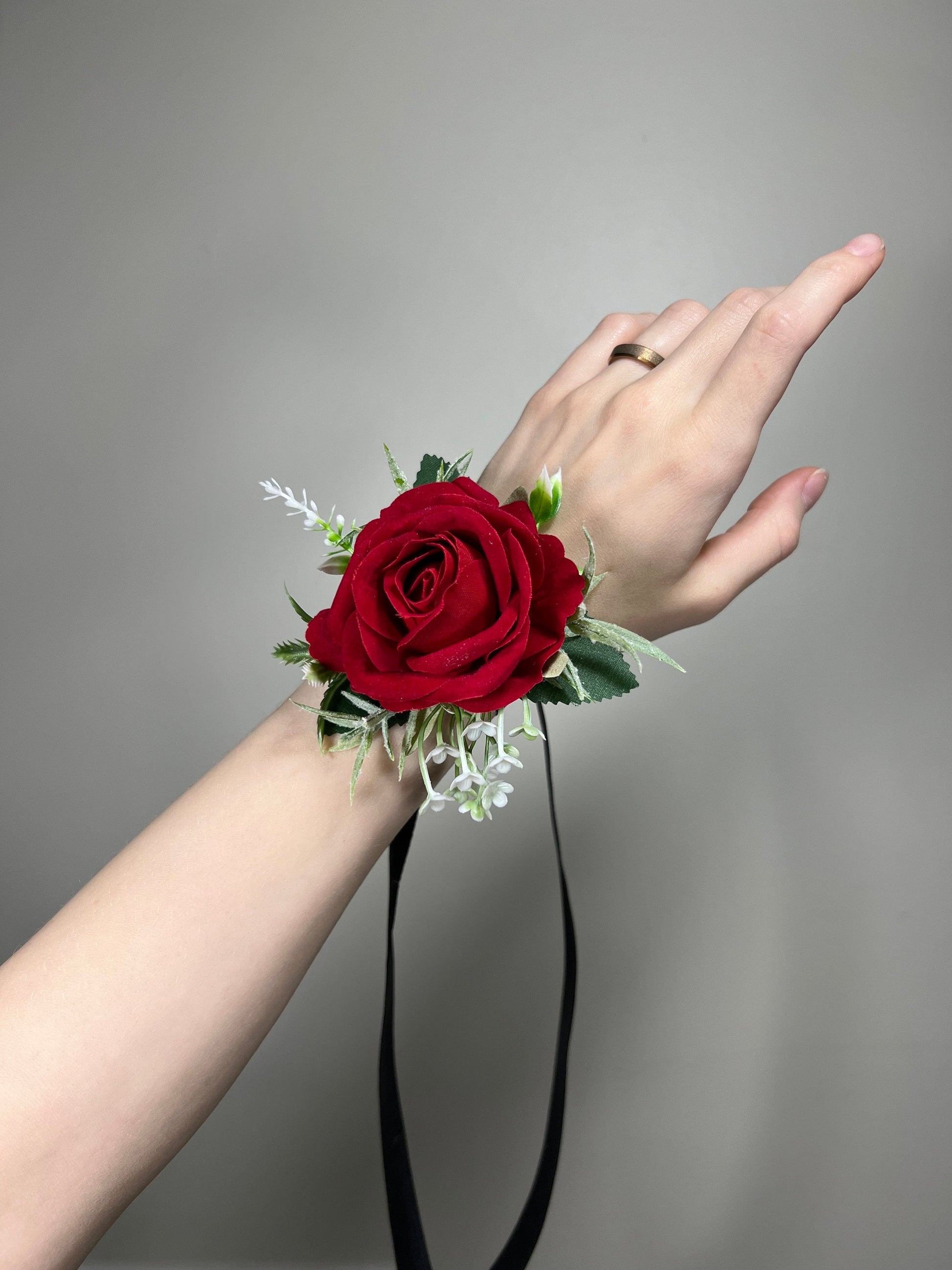 Red Corsage Wedding Wrist Corsage Red Bridesmaids Burgundy Corsage Pine Cone Winter Christmas Red Corage Artificial Flowers Reddit