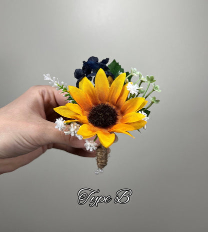 Sunflower Boutonniere Burgundy Groom Boutonnières Groomsmen Sunflower Boutonnière Red Groom Fall Sunflower Artificial Flowers