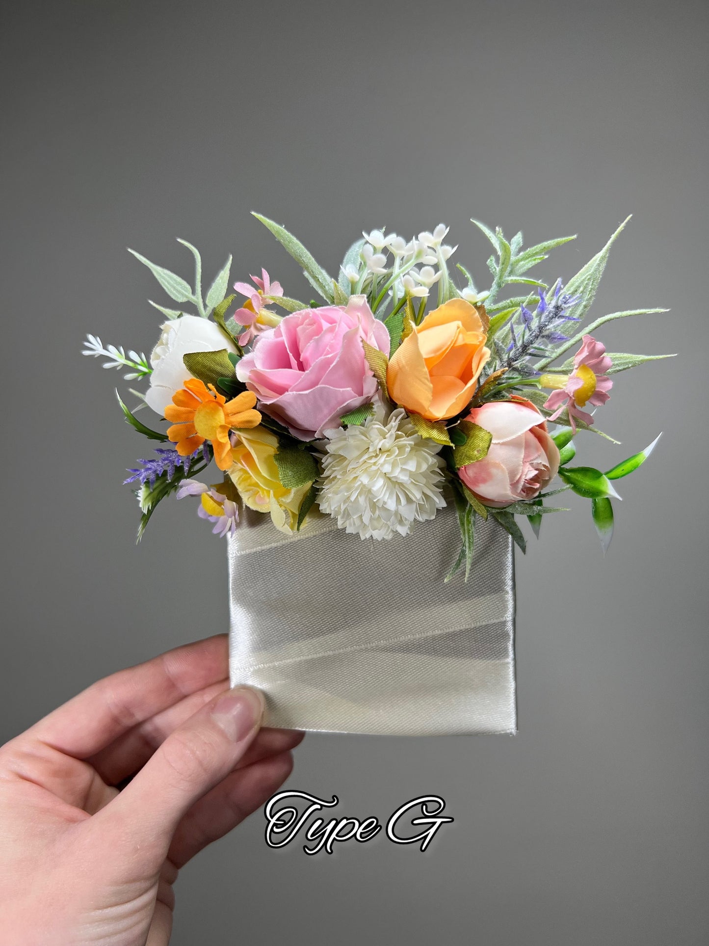 Wedding Pocket Boutonniere White Groom Boutonnière Dusty Rose Orange Square Groomsmen Pocket Boutonniere Dandelion Artifical Flower Wild