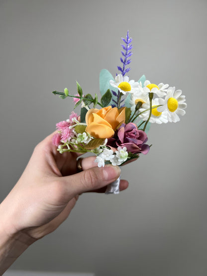 Wedding Wild Flowet Bouquet Pink Bridal White Bouquet Pink Blush Orange Bridesmaids Bouquet Spring Summer Blue Wild Flower Artificial