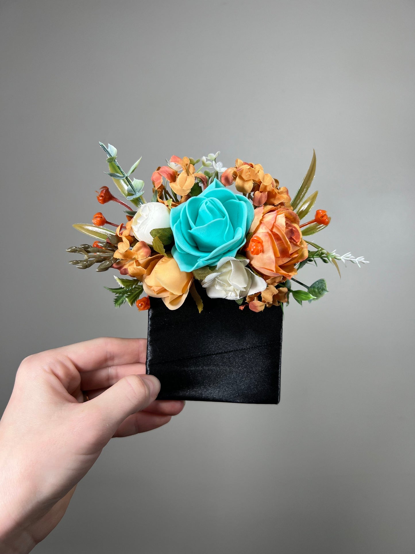 Turquoise Pocket Boutonniere Terracotta Groom Boutonnière Teal Groomsmen White Boutonniere Pocket Square Ivory Rustic Artificial Flower