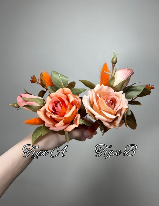 Orange Boutonniere Wedding Groom Burnt Orange Boutonnière Terracotta Groomsmen Boutonnière Rust Orange Terracotta Groom Artificial Flowers