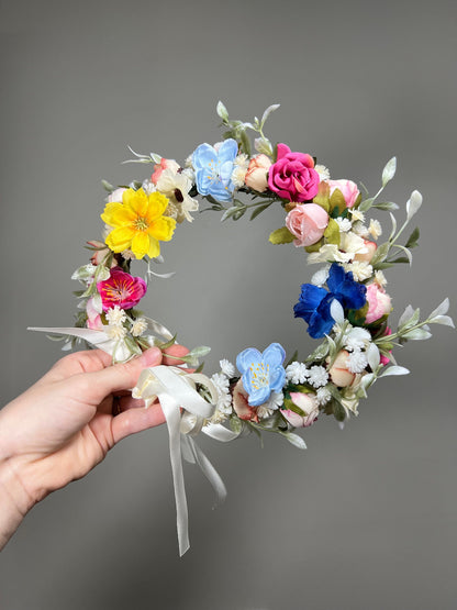 Summer Wedding Bouquet Wild Flower Pink Bridal White Spring Bouquet Pink Blush Blue Bridesmaids Bouquet Gerbera Wild Flower Artificial