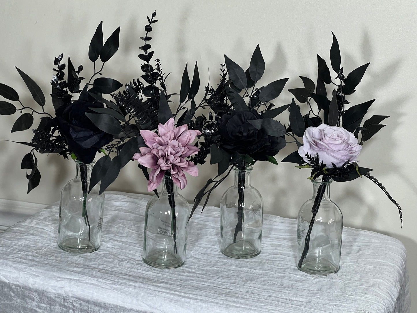 Centerpiece 1 Flower Black Purple for Bud Vase Wedding Centerpiece Black Table Decor Centerpiece Artificial Flower Table Dark Purple