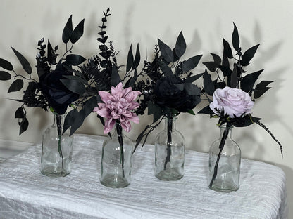Centerpiece 1 Flower Black Purple for Bud Vase Wedding Centerpiece Black Table Decor Centerpiece Artificial Flower Table Dark Purple