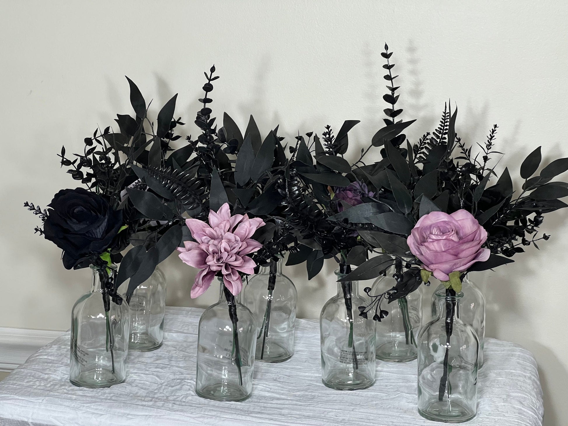 Centerpiece 1 Flower Black Purple for Bud Vase Wedding Centerpiece Black Table Decor Centerpiece Artificial Flower Table Dark Purple