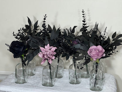 Centerpiece 1 Flower Black Purple for Bud Vase Wedding Centerpiece Black Table Decor Centerpiece Artificial Flower Table Dark Purple