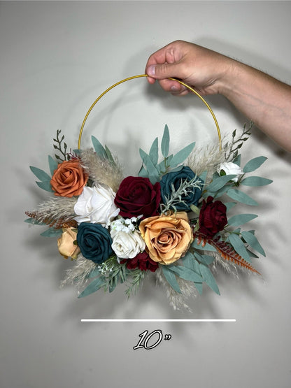 Wedding Dark Teal Bouquet Bridal Burgundy Terracotta Bridesmaids Burgundy Burnt Orange Bouquet Dark Teal Rust Artificial Flowers Bouquet